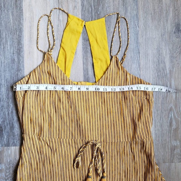 Paris Mustard Yellow Striped Culotte Jumpsuit - Picture 8 of 16